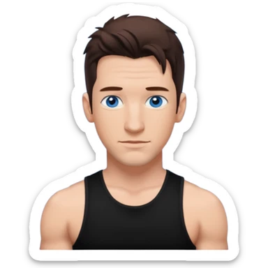 JC Chasez blue eyes, brown hair, black tank top sticker