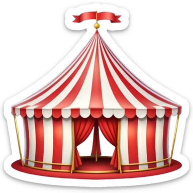 striped circus tent at night sticker