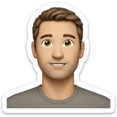 Man, 38, brown hair, brown eyes, short hair sticker