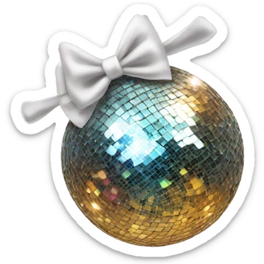 Bow with a disco ball sticker