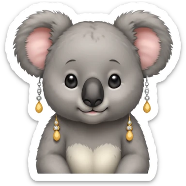 Koala with earrings sticker