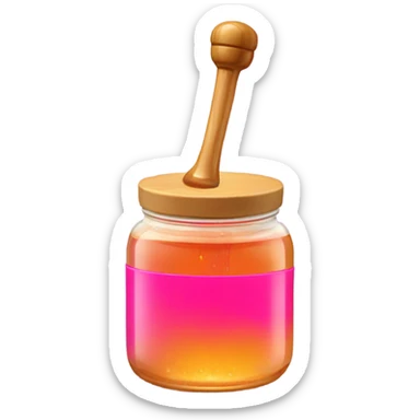 Hot pink jar of honey with wand  sticker