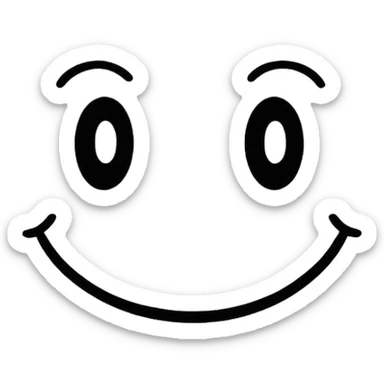 black outline smiley face simple nice friendly and gentle sticker