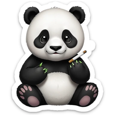 cute panda smoking 1 joint sticker