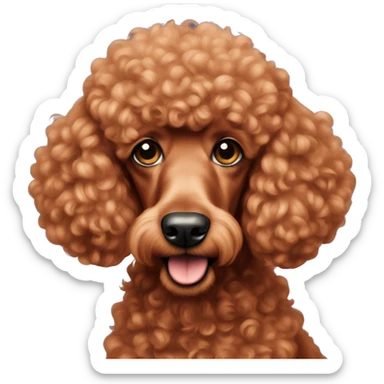 Tall red mini poodle sticker