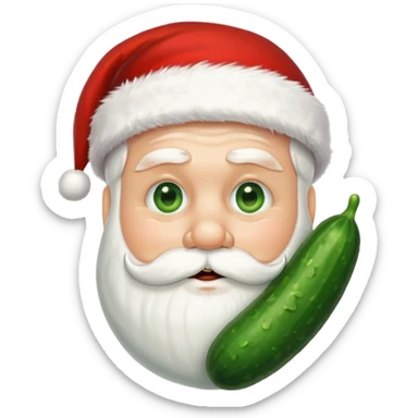 Santa with cucumber slices over his eyes sticker