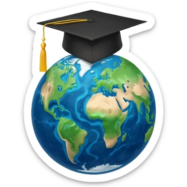 Earth with 🎓 sticker