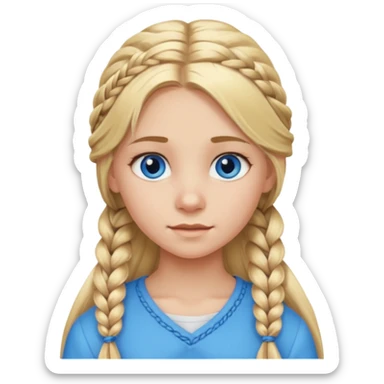 haired blonde teenage girl with braid sticker