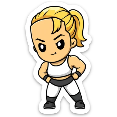 Hun from Teenage Mutant Ninja Turtles, muscular gang leader with blonde ponytail sticker