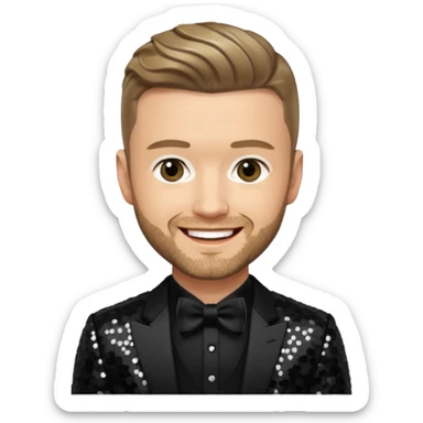 Justin Timberlake from 'N Sync with dark blonde hair, black sequin outfit sticker