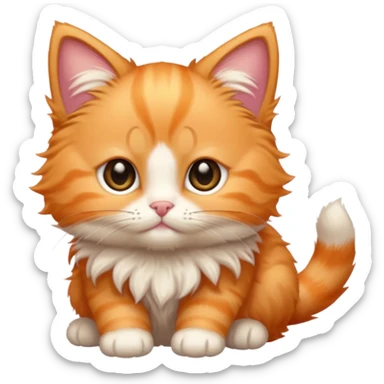 tierno gatito naranja claro  sticker