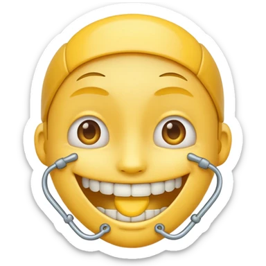 Emoji avec un appareil dentaire  sticker