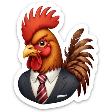 rooster wearing a necktie sticker