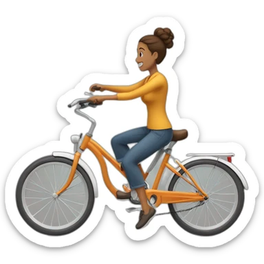 hombrey mujer montando juntos en una bicicleta cada uno sticker