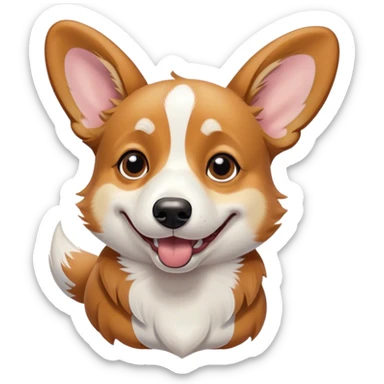 Cinematic Comical Fawn Corgi Portrait Emoji, Head tilted dramatically with an exaggeratedly shocked or offended expression, featuring a striking fawn coat with bold white patches, wide, expressive brown eyes filled with exaggerated disbelief, Simplified yet hilariously expressive features, highly detailed, glowing with a slightly sassy glow, high shine, dramatic yet playful, stylized with an air of attitude, bright and endearing, soft glowing outline, capturing the essence of a sassy and over-the-top herder, so meme-worthy it feels like it could side-eye its way into internet fame instantly! sticker