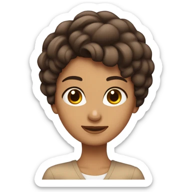 Chica morena con pelo lacio y que sea color café claro sticker
