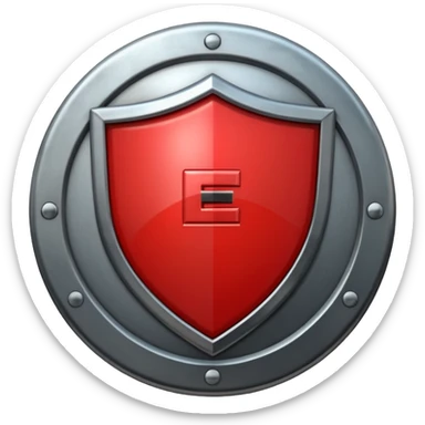 shield with a red E on it sticker