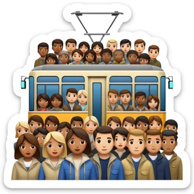 Crowded tram sticker