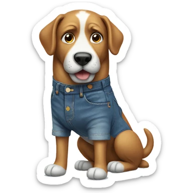Giant dog wearing jeans sticker