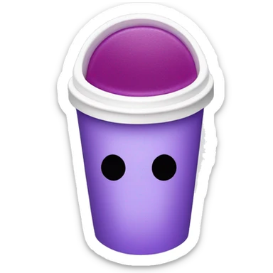 White styrofoam cup with purple kool-aid in it  sticker
