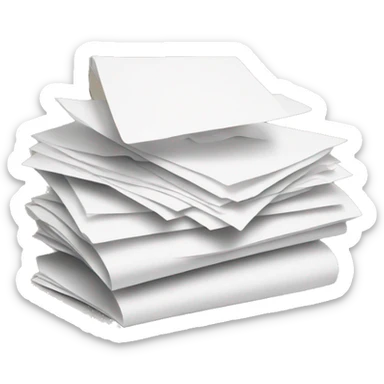 a pile of paper, with a macbook on the top. Apple Style. sticker