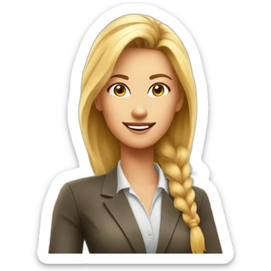 lady sport boss cartoon, in wheat industry, who works a lot, Nina sticker