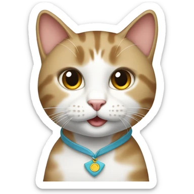  female cat getting a  promotion sticker