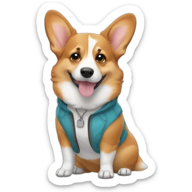 corgi fashion sticker