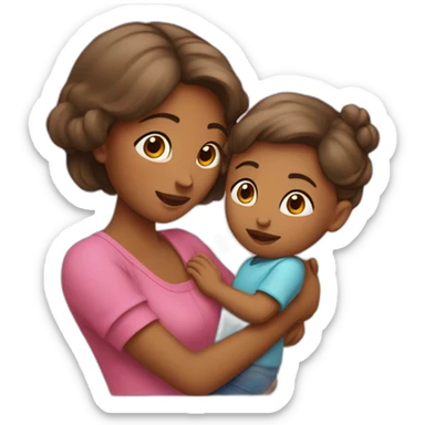 Maman qui fait un câlin à sa fille sticker