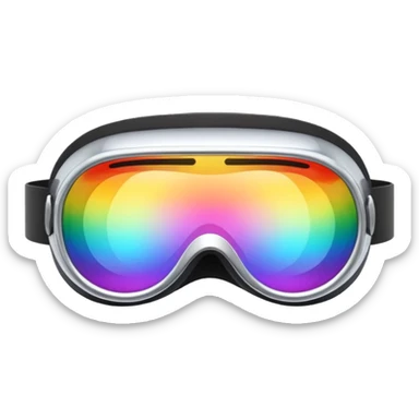silver simulation rainbow visor goggles sticker