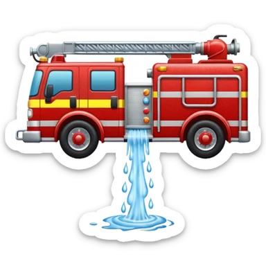 Fire truck throwing water sticker