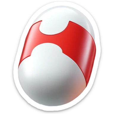 Very shiny full body pill capsule braun Japanese inspired Anpanman with big boots and antennae red and white colors only sticker