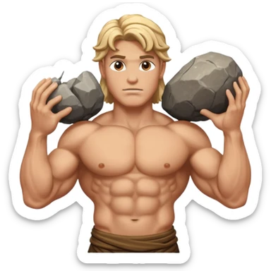 Atlas the greek god with a big rock  sticker