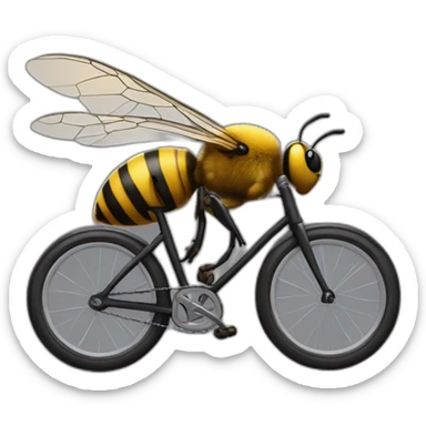 bee on a bycicle sticker