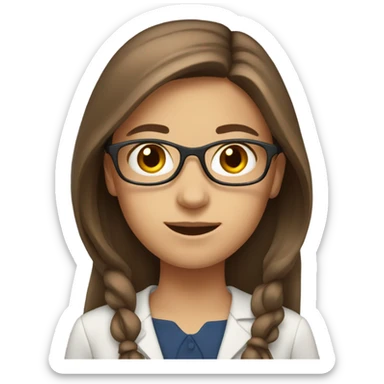 English teacher - girl with brown long hair sticker