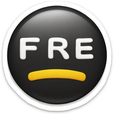 a button with "free" written on it sticker