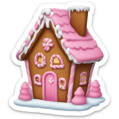 A pink gingerbread house sticker