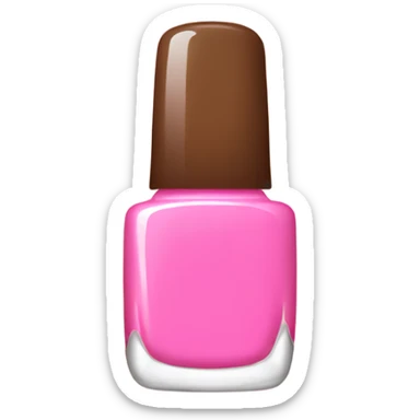 Pink Nail polish on brown hand  sticker