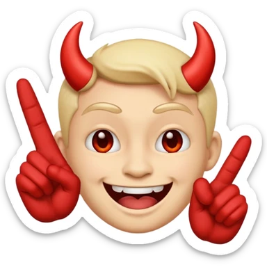 este emoji 😈 con unos dedos groseros 🖕🏽en los lados sticker