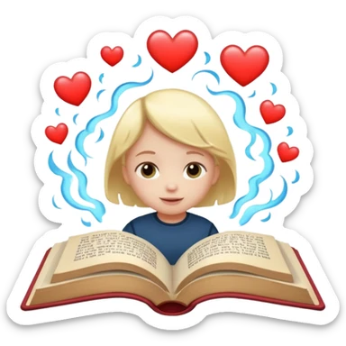 open book with a small child and heart above it sticker