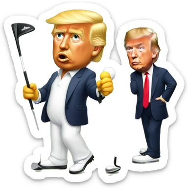 Donald trump with diddy playing golf sticker