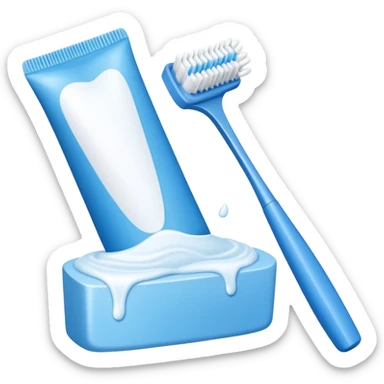 toothpaste and toothbrush sticker