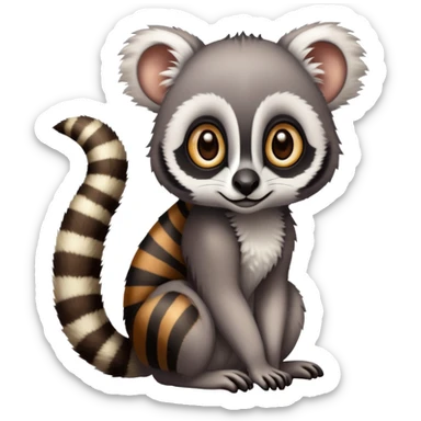 Madagascar lemur with big eyes sticker