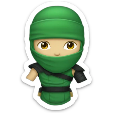 White ninja in a green armband sticker