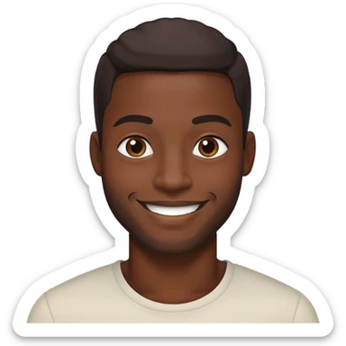 Black handsome guy smiling  sticker