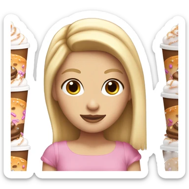 blonde white girl with tiara and dunkin cup sticker