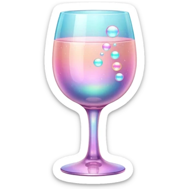 Pastel pink goblet with bubbles  sticker