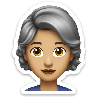 Mujer empresaria, pelo suelto y castaño sticker