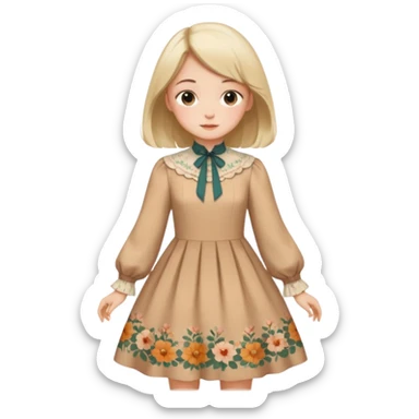Cottagecore style ultra cute vintage material dress sticker