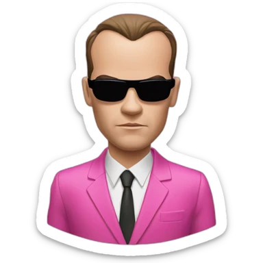 Agent Smith from the matrix in a pink suit sticker